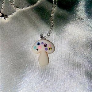 Mushroom necklaces with crystal Swarovski
